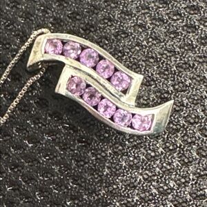 Sterling Amethyst Wave Ribbon necklace